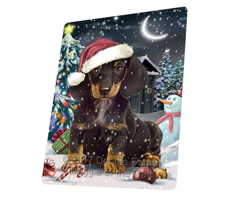 Have a Holly Jolly Christmas Dachshund Dog in Holiday Background Tempered Cutting Board D083
