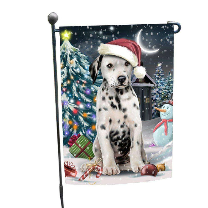 Have a Holly Jolly Christmas Dalmatian Dog in Holiday Background Garden Flag D178