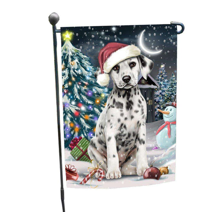 Have a Holly Jolly Christmas Dalmatian Dog in Holiday Background Garden Flag D180