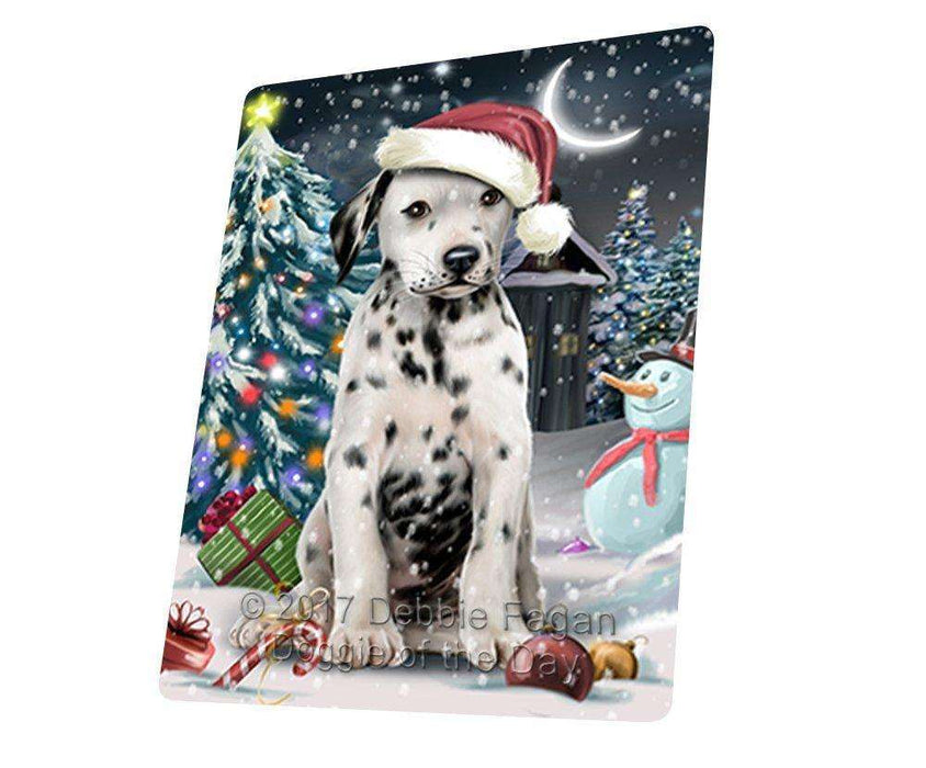 Have A Holly Jolly Christmas Dalmatian Dog In Holiday Background Magnet Mini (3.5" x 2") D178