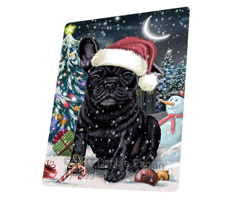 Have a Holly Jolly Christmas French Bulldogs Dog in Holiday Background Tempered Cutting Board D066