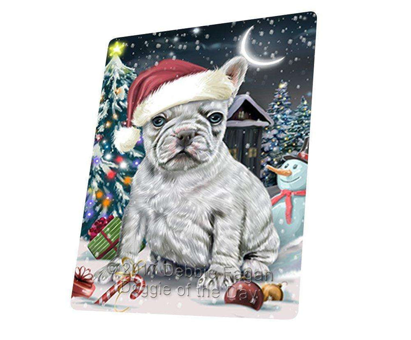 Have a Holly Jolly Christmas French Bulldogs Dog in Holiday Background Tempered Cutting Board D067