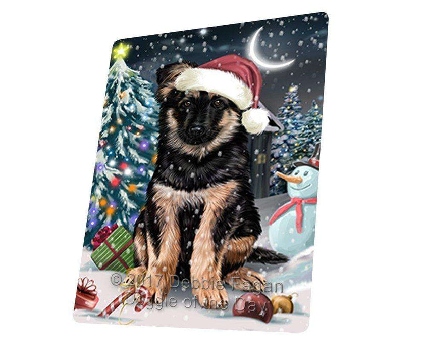 Have a Holly Jolly Christmas German Shepherd Dog in Holiday Background Large Refrigerator / Dishwasher Magnet D069