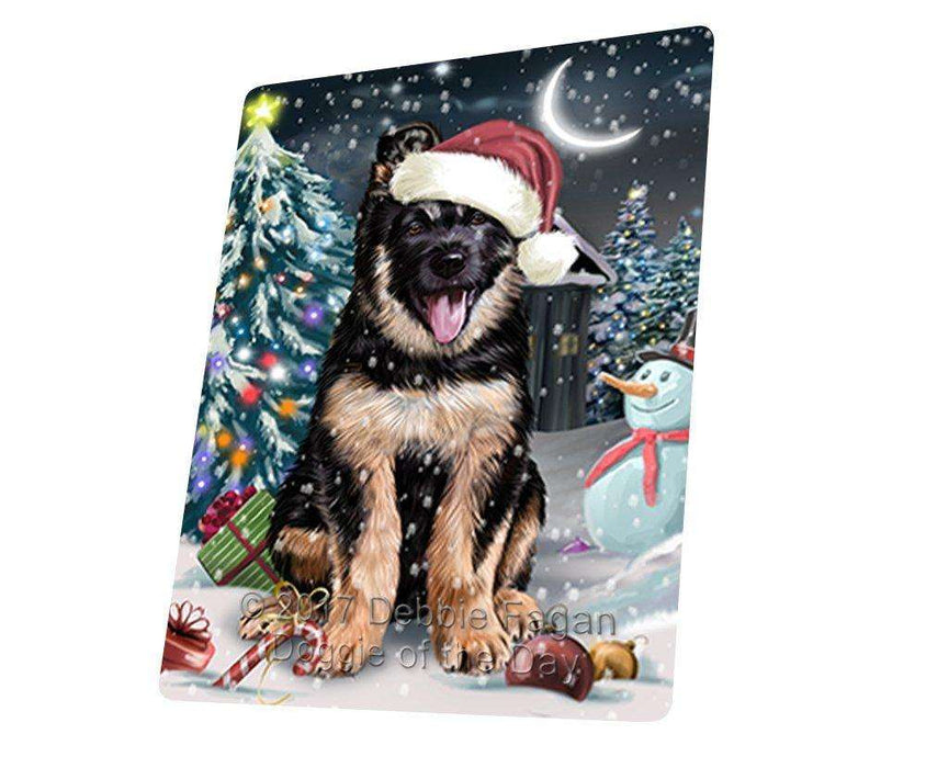 Have a Holly Jolly Christmas German Shepherd Dog in Holiday Background Large Refrigerator / Dishwasher Magnet D070