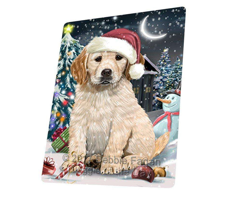 Have a Holly Jolly Christmas Golden Retriever Dog in Holiday Background Large Refrigerator / Dishwasher Magnet D073