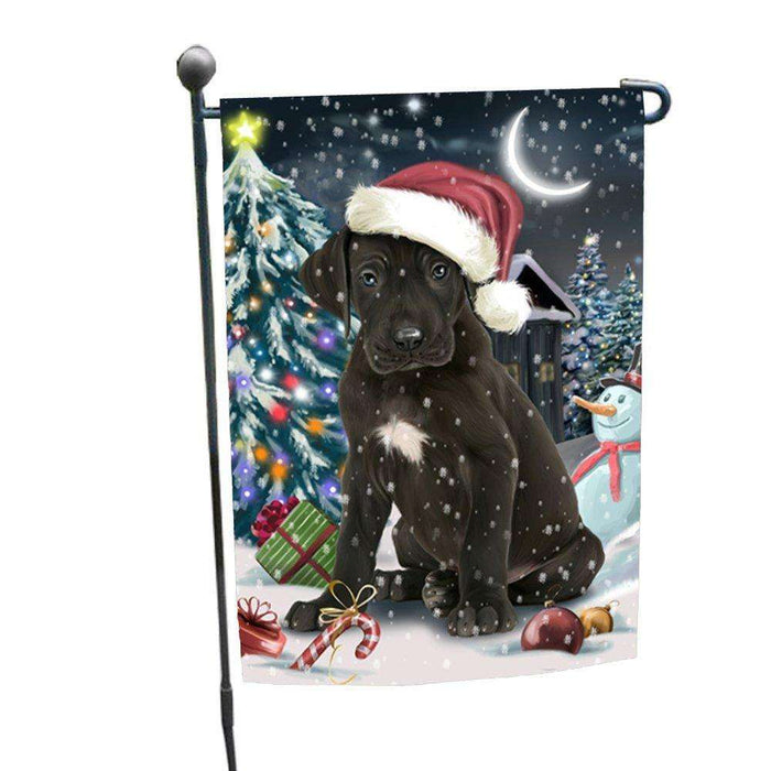 Have a Holly Jolly Christmas Great Dane Dog in Holiday Background Garden Flag D094