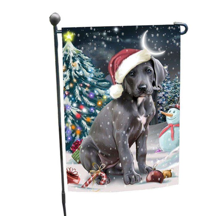 Have a Holly Jolly Christmas Great Dane Dog in Holiday Background Garden Flag D095