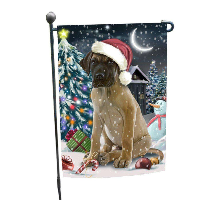 Have a Holly Jolly Christmas Great Dane Dog in Holiday Background Garden Flag D096