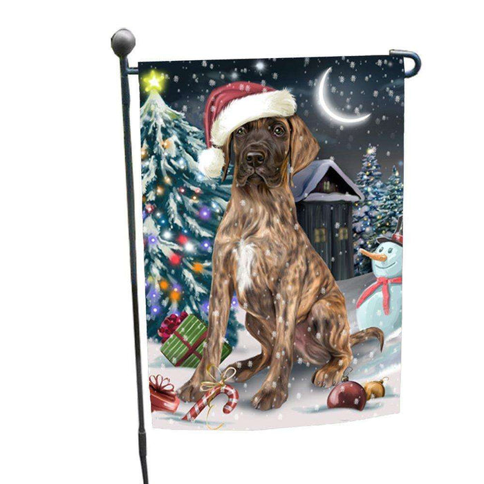 Have a Holly Jolly Christmas Great Dane Dog in Holiday Background Garden Flag D097