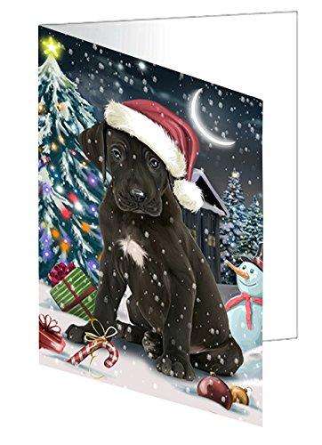 Have a Holly Jolly Christmas Great Dane Dog in Holiday Background Handmade Artwork Assorted Pets Greeting Cards and Note Cards with Envelopes for All Occasions and Holiday Seasons D239