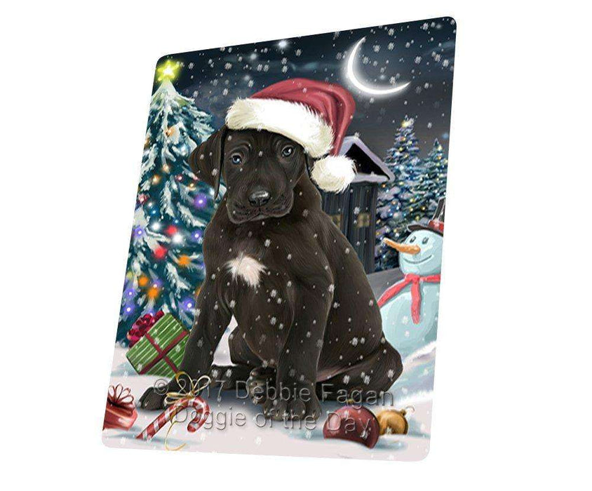 Have a Holly Jolly Christmas Great Dane Dog in Holiday Background Tempered Cutting Board D094 (Small)