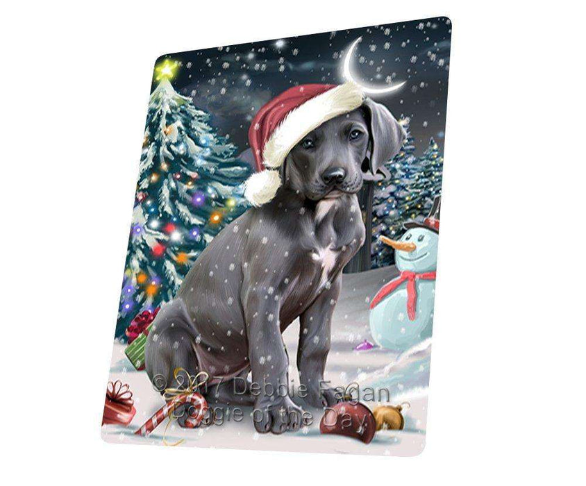 Have a Holly Jolly Christmas Great Dane Dog in Holiday Background Tempered Cutting Board D095