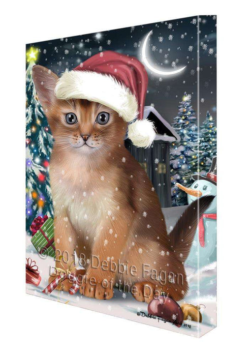 Have a Holly Jolly Christmas Happy Holidays Abyssinian Cat Canvas Print Wall Art Décor CVS105956