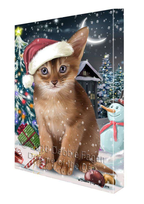 Have a Holly Jolly Christmas Happy Holidays Abyssinian Cat Canvas Print Wall Art Décor CVS105965
