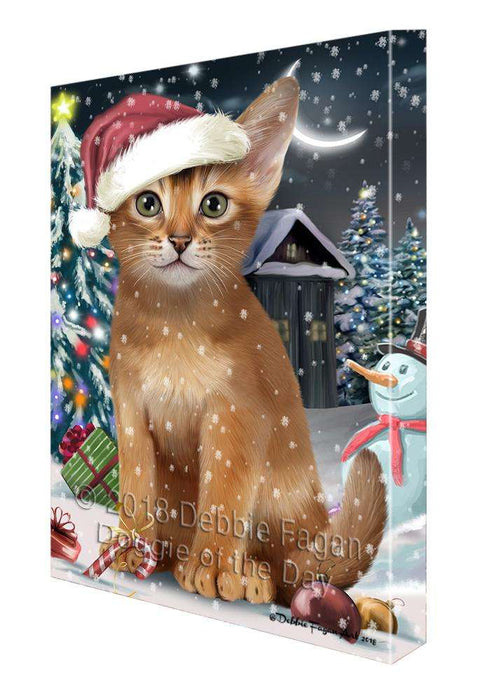 Have a Holly Jolly Christmas Happy Holidays Abyssinian Cat Canvas Print Wall Art Décor CVS105974