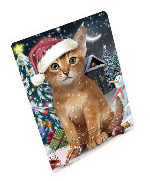 Have a Holly Jolly Christmas Happy Holidays Abyssinian Cat Cutting Board C67152