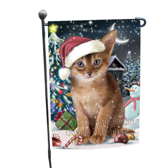 Have a Holly Jolly Christmas Happy Holidays Abyssinian Cat Garden Flag GFLG54297