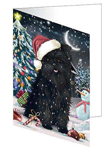 Have a Holly Jolly Christmas Happy Holidays Affenpinscher Dog Handmade Artwork Assorted Pets Greeting Cards and Note Cards with Envelopes for All Occasions and Holiday Seasons GCD2310