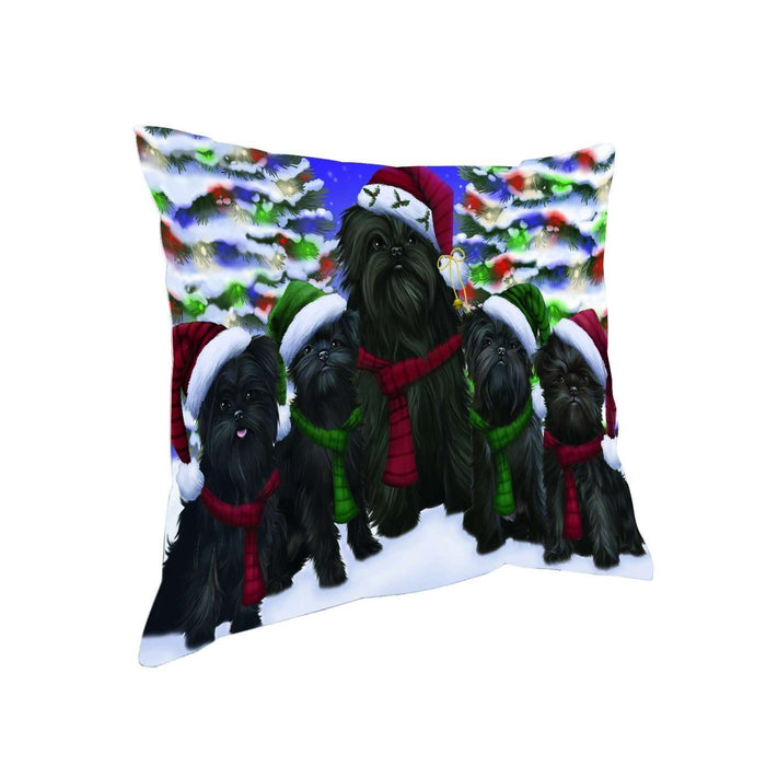 Have a Holly Jolly Christmas Happy Holidays Affenpinscher Dog Throw Pillow PIL1604