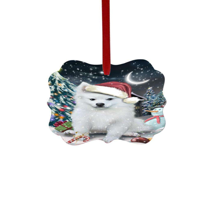 Have a Holly Jolly Christmas Happy Holidays American Eskimo Dog Double-Sided Photo Benelux Christmas Ornament LOR48062
