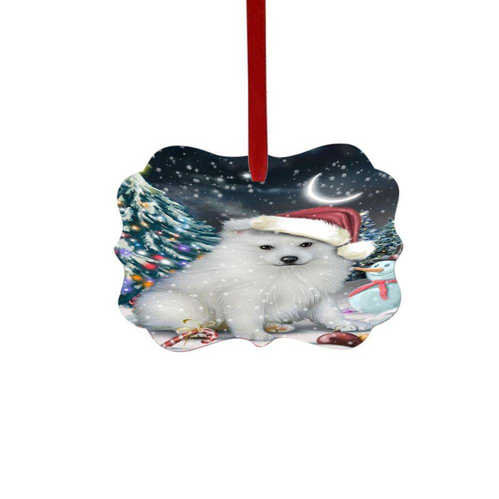 Have a Holly Jolly Christmas Happy Holidays American Eskimo Dog Double-Sided Photo Benelux Christmas Ornament LOR48063