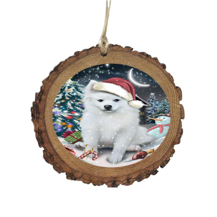 Have a Holly Jolly Christmas Happy Holidays American Eskimo Dog Wooden Christmas Ornament WOR48062