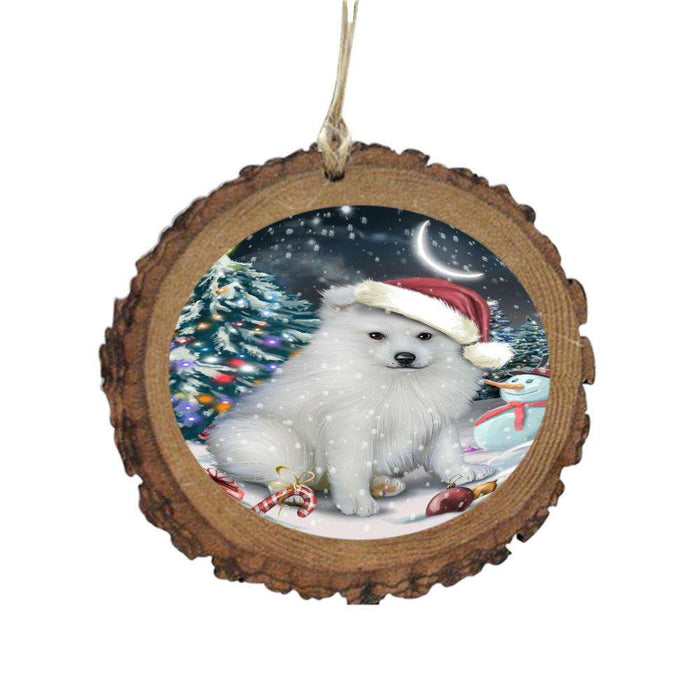 Have a Holly Jolly Christmas Happy Holidays American Eskimo Dog Wooden Christmas Ornament WOR48063