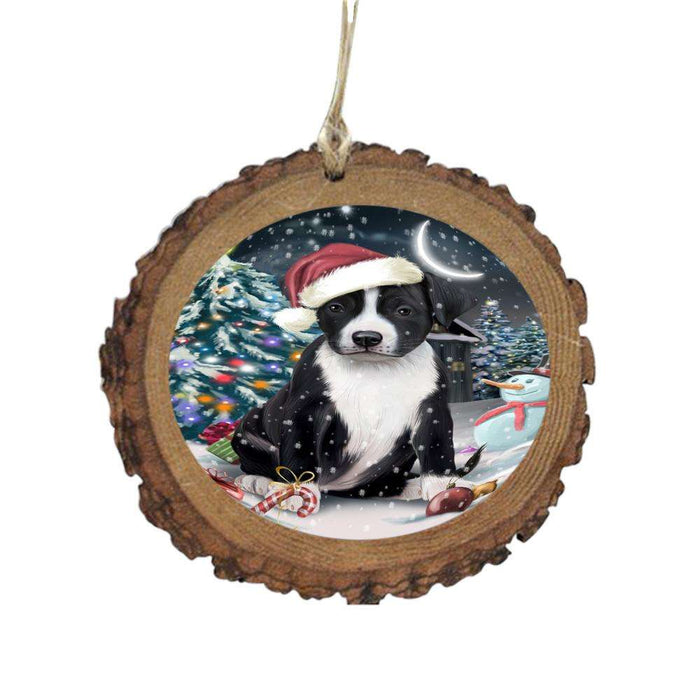 Have a Holly Jolly Christmas Happy Holidays American Staffordshire Dog Wooden Christmas Ornament WOR48008