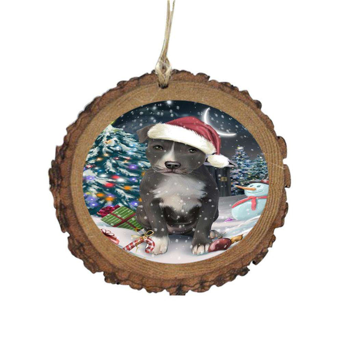 Have a Holly Jolly Christmas Happy Holidays American Staffordshire Dog Wooden Christmas Ornament WOR48010