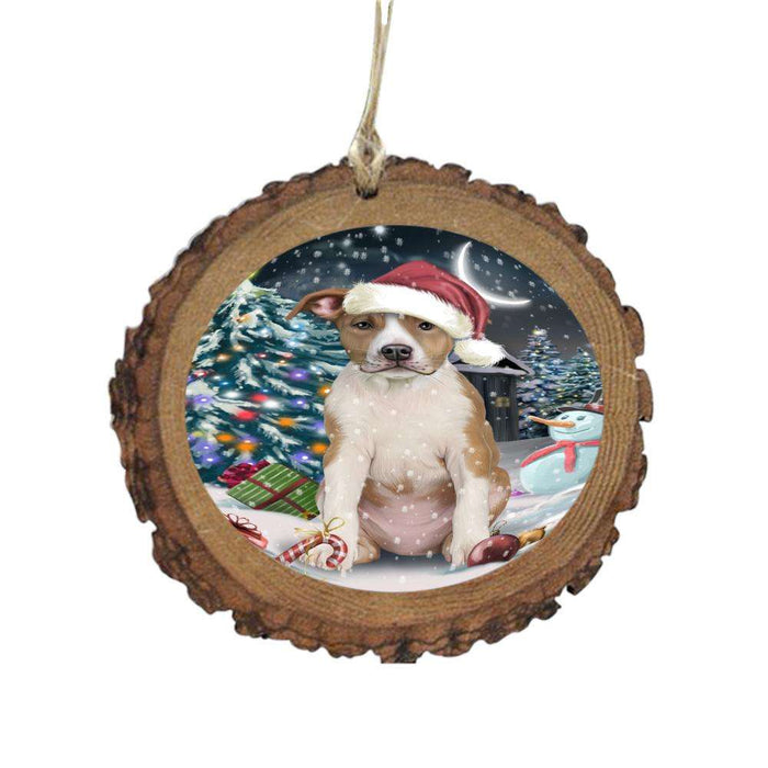 Have a Holly Jolly Christmas Happy Holidays American Staffordshire Dog Wooden Christmas Ornament WOR48011