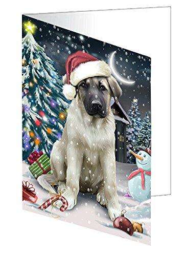 Have a Holly Jolly Christmas Happy Holidays Anatolian Shepherd Dog Handmade Artwork Assorted Pets Greeting Cards and Note Cards with Envelopes for All Occasions and Holiday Seasons GCD2335