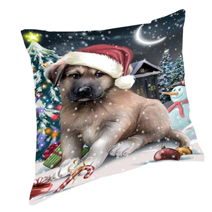 Have a Holly Jolly Christmas Happy Holidays Anatolian Shepherd Dog Throw Pillow PIL080