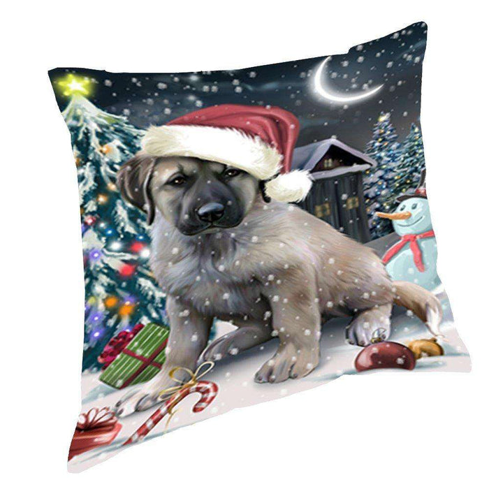 Have a Holly Jolly Christmas Happy Holidays Anatolian Shepherd Dog Throw Pillow PIL084