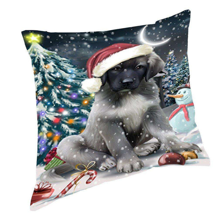 Have a Holly Jolly Christmas Happy Holidays Anatolian Shepherd Dog Throw Pillow PIL092