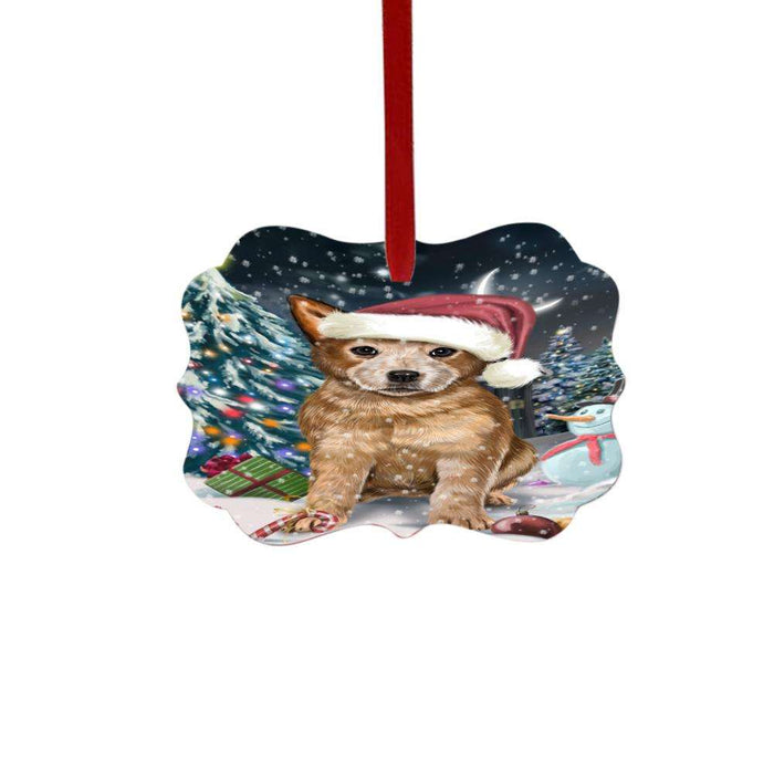 Have a Holly Jolly Christmas Happy Holidays Australian Cattle Dog Double-Sided Photo Benelux Christmas Ornament LOR48013