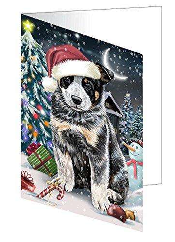 Have a Holly Jolly Christmas Happy Holidays Australian Cattle Dog Handmade Artwork Assorted Pets Greeting Cards and Note Cards with Envelopes for All Occasions and Holiday Seasons GCD2215