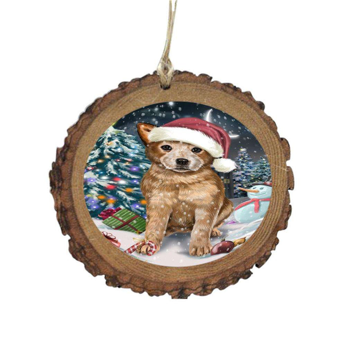 Have a Holly Jolly Christmas Happy Holidays Australian Cattle Dog Wooden Christmas Ornament WOR48013