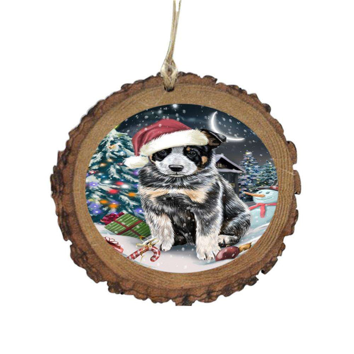 Have a Holly Jolly Christmas Happy Holidays Australian Cattle Dog Wooden Christmas Ornament WOR48014