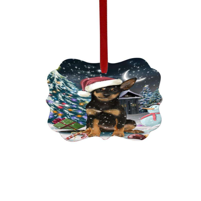 Have a Holly Jolly Christmas Happy Holidays Australian Kelpie Dog Double-Sided Photo Benelux Christmas Ornament LOR48068