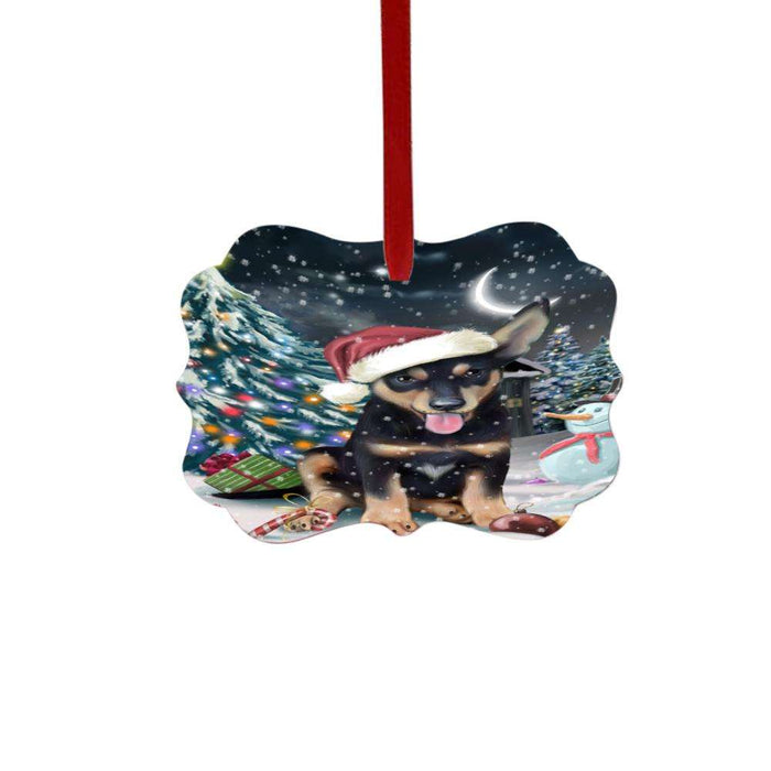 Have a Holly Jolly Christmas Happy Holidays Australian Kelpie Dog Double-Sided Photo Benelux Christmas Ornament LOR48071