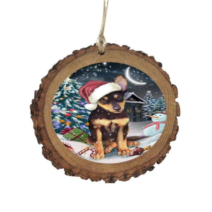 Have a Holly Jolly Christmas Happy Holidays Australian Kelpie Dog Wooden Christmas Ornament WOR48069