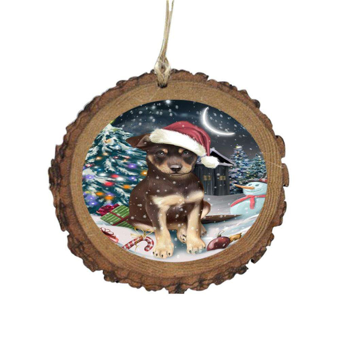 Have a Holly Jolly Christmas Happy Holidays Australian Kelpie Dog Wooden Christmas Ornament WOR48070
