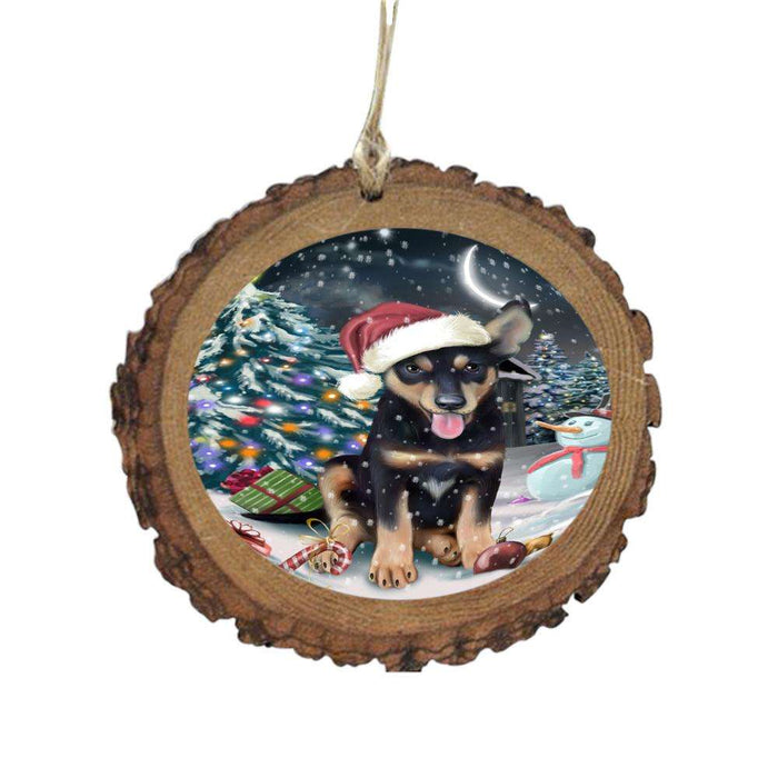 Have a Holly Jolly Christmas Happy Holidays Australian Kelpie Dog Wooden Christmas Ornament WOR48071