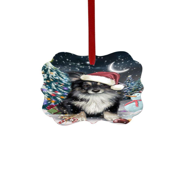 Have a Holly Jolly Christmas Happy Holidays Australian Shepherd Dog Double-Sided Photo Benelux Christmas Ornament LOR48074