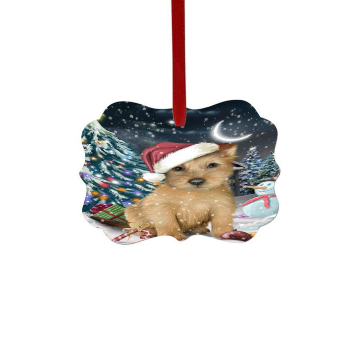 Have a Holly Jolly Christmas Happy Holidays Australian Terrier Dog Double-Sided Photo Benelux Christmas Ornament LOR48016