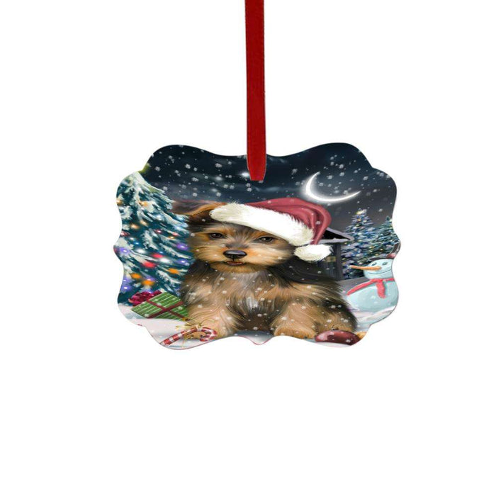 Have a Holly Jolly Christmas Happy Holidays Australian Terrier Dog Double-Sided Photo Benelux Christmas Ornament LOR48018