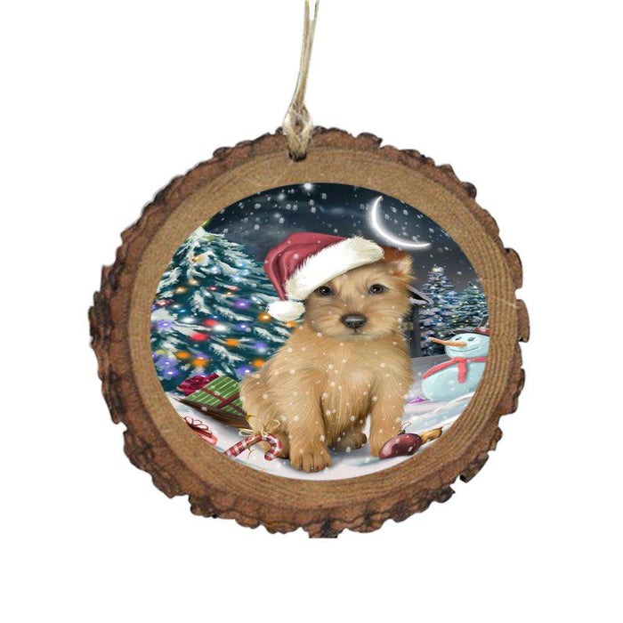 Have a Holly Jolly Christmas Happy Holidays Australian Terrier Dog Wooden Christmas Ornament WOR48016