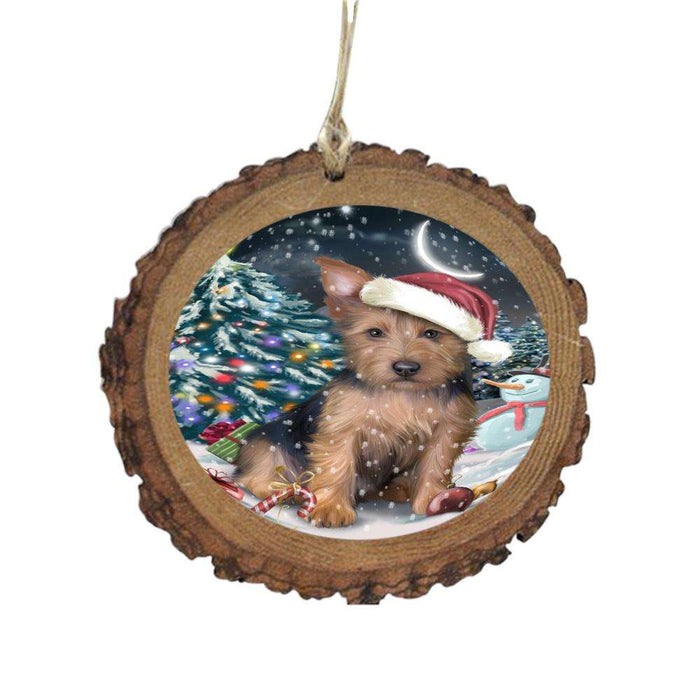 Have a Holly Jolly Christmas Happy Holidays Australian Terrier Dog Wooden Christmas Ornament WOR48017