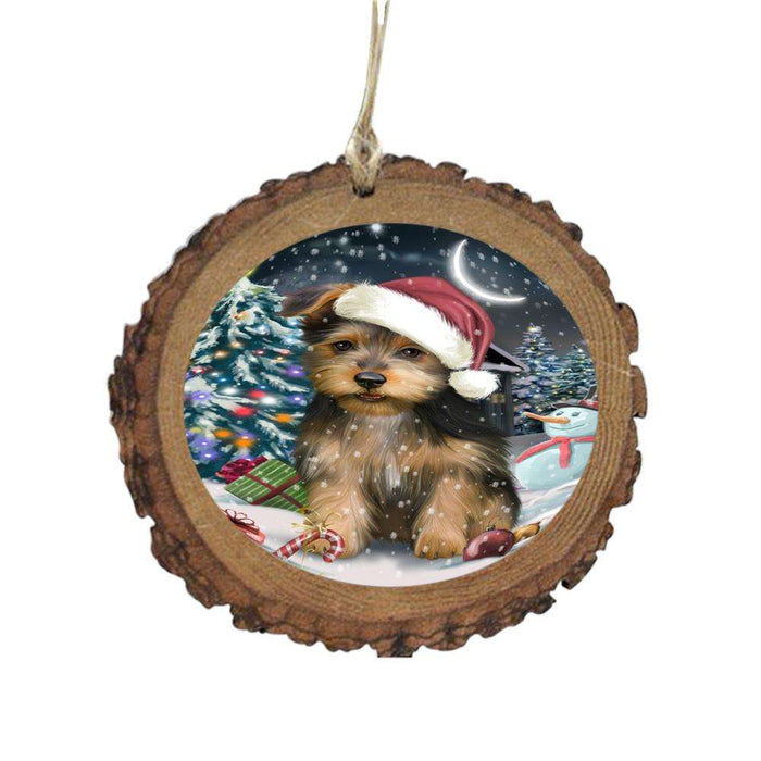 Have a Holly Jolly Christmas Happy Holidays Australian Terrier Dog Wooden Christmas Ornament WOR48018