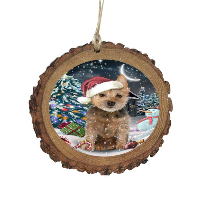 Have a Holly Jolly Christmas Happy Holidays Australian Terrier Dog Wooden Christmas Ornament WOR48019